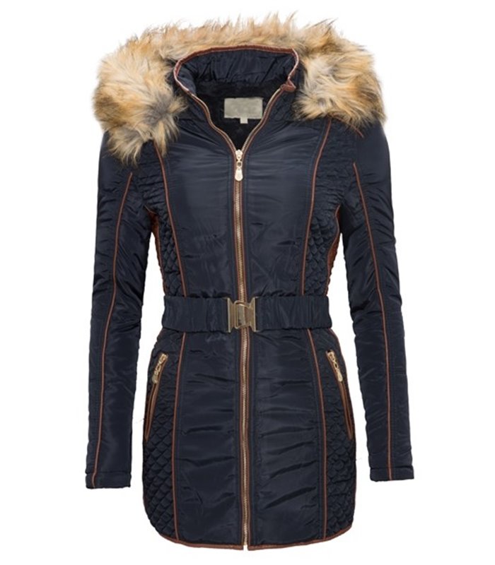 Damen Winter Mantel Jacke mit Fell Kapuze warmes Teddyfell Damenjacke