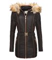 Damen Winter Mantel Jacke mit Fell Kapuze warmes Teddyfell Damenjacke 
