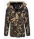 Herren Winter Jacke Kapuze mit Kunstfellkragen Teddyfell H-133