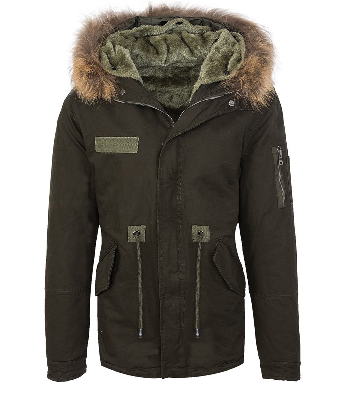 Herren Parka Winterjacke Herrenjacke Mantel Kapuze Kunstfe