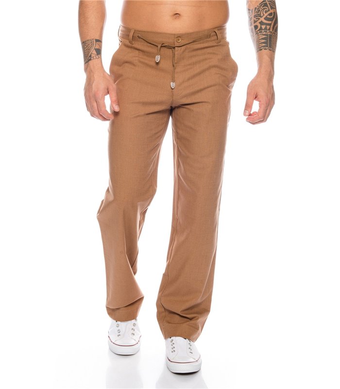 Herren Leinen Optik Hose Sommer Stoffhose Sommerhose 