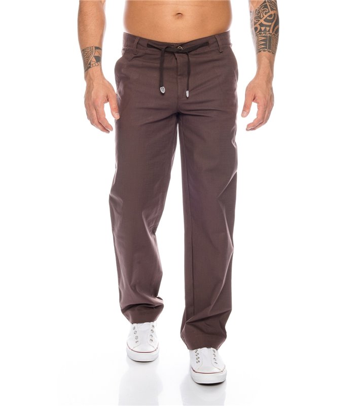 Herren Leinen Optik Hose Sommer Stoffhose Sommerhose 