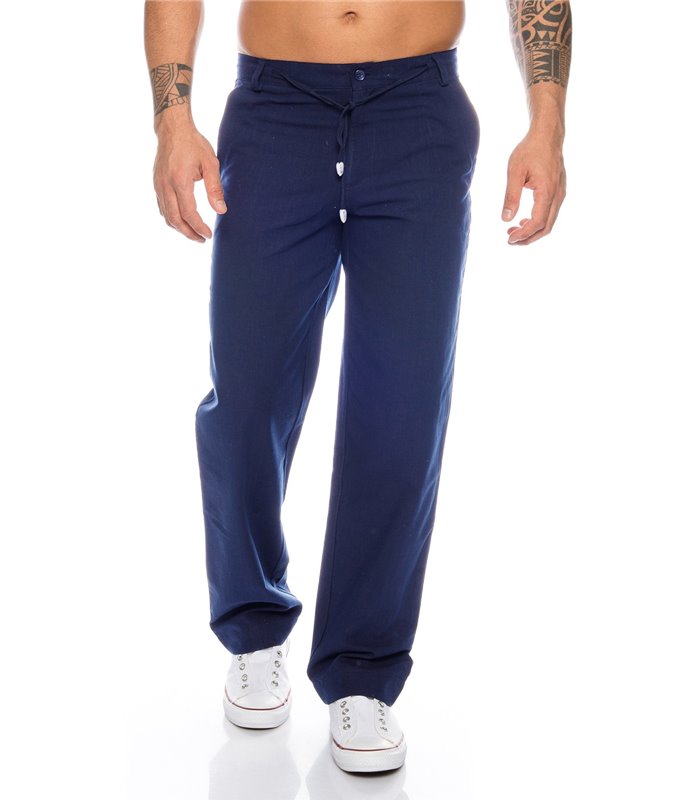Herren Leinen Optik Hose Sommer Stoffhose Sommerhose 