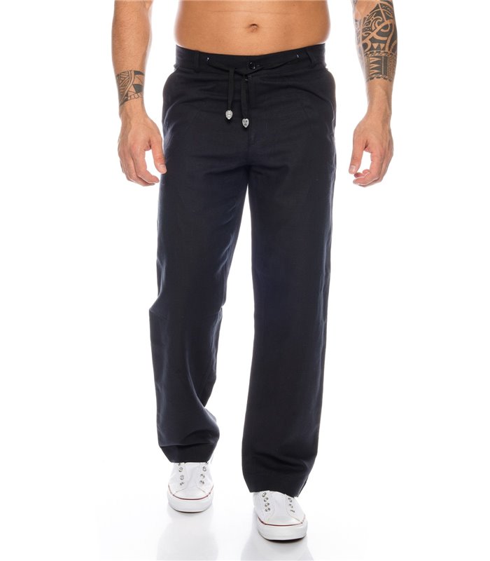 Herren Leinen Optik Hose Sommer Stoffhose Sommerhose 