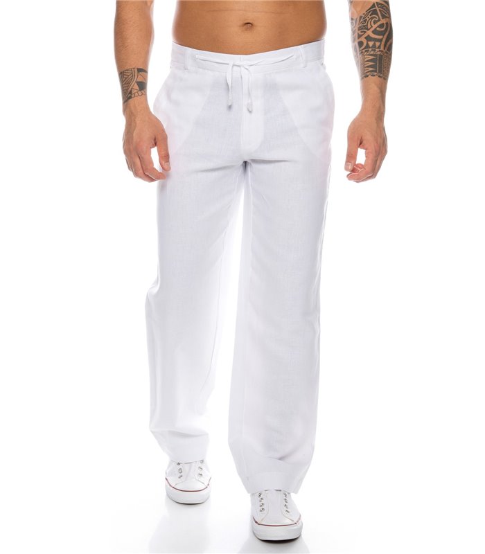 Herren Leinen Optik Hose Sommer Stoffhose Sommerhose 