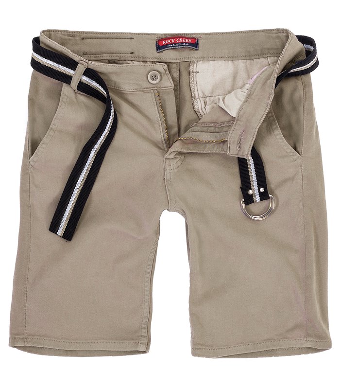 Rock Creek Herren Chino Shorts mit Gürtel RC-2133