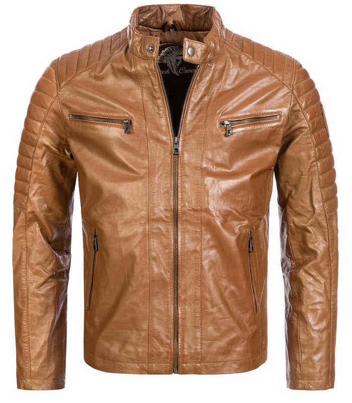 Rock Creek Herren Lederjacke Schwarz H-183