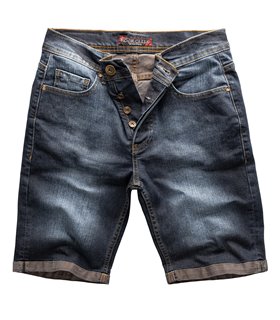 Rock Creek Herren Jeansshorts Slim Fit Dunkelblau RC-2216