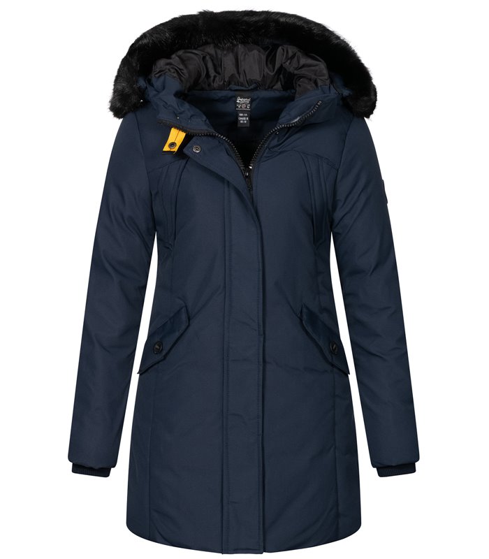 Geographical Norway Damen Winter Mantel mit Kunstfellkragen D-450