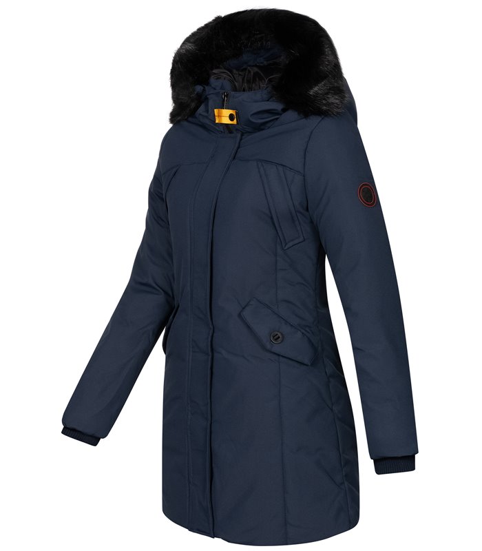 Geographical Norway Damen Winter Mantel mit Kunstfellkragen D-450