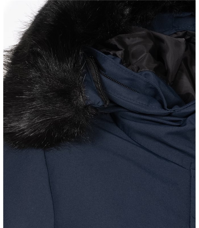 Geographical Norway Damen Winter Mantel mit Kunstfellkragen D-450