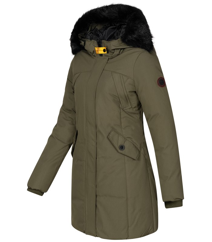 Geographical Norway Damen Winter Mantel mit Kunstfellkragen D-450
