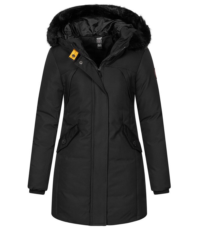 Geographical Norway Damen Winter Mantel mit Kunstfellkragen D-450
