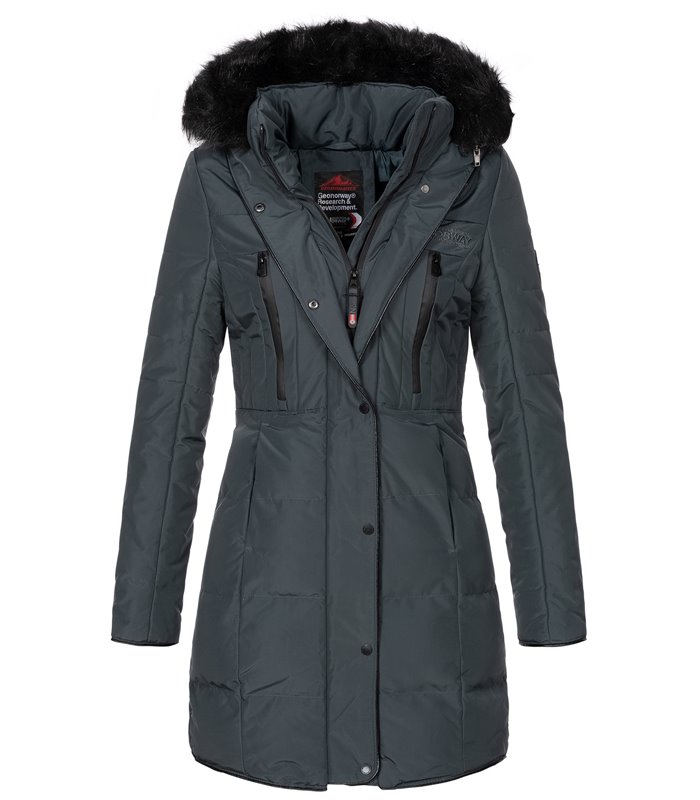 Geographical Norway Damen Winter Mantel mit Kunstfellkragen D-449 