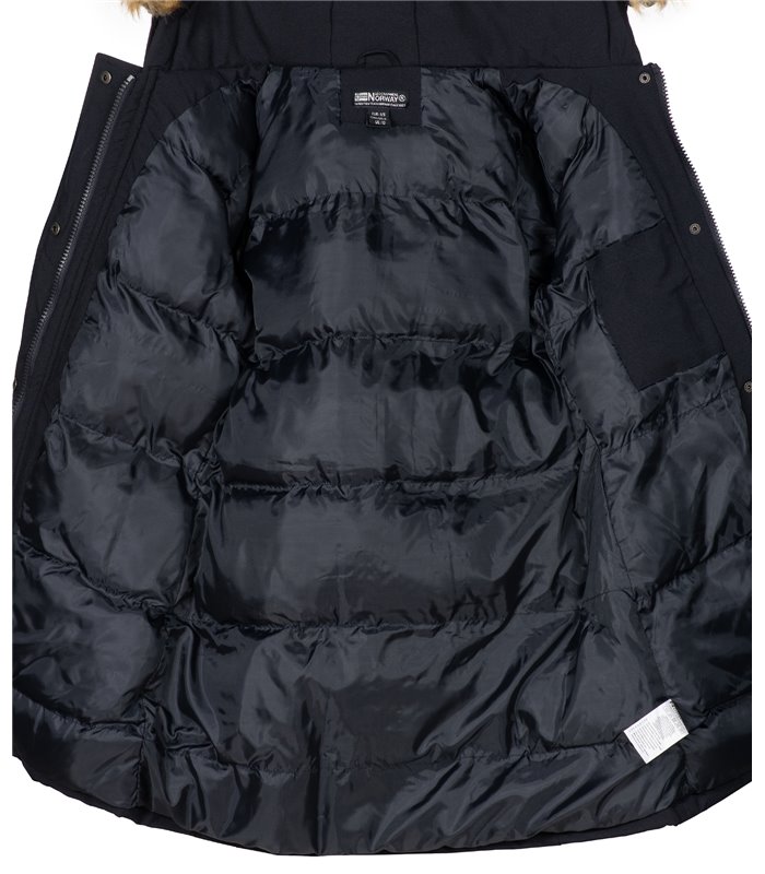 Geographical Norway Damen Winter Mantel mit Kunstfellkragen D-451
