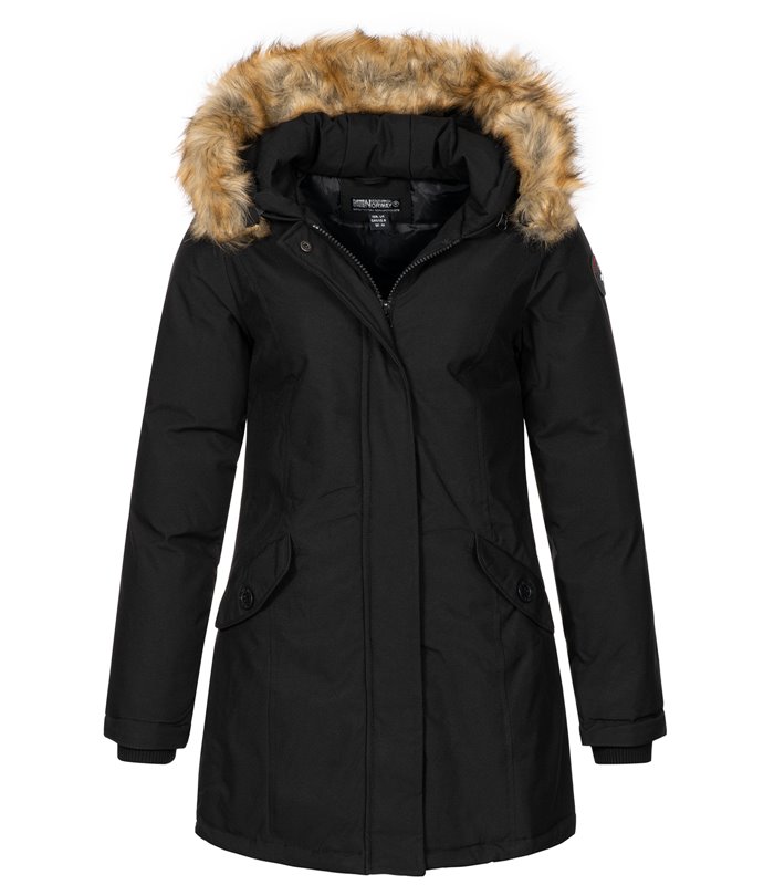 Geographical Norway Damen Winter Mantel mit Kunstfellkragen D-451
