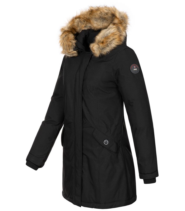 Geographical Norway Damen Winter Mantel mit Kunstfellkragen D-451