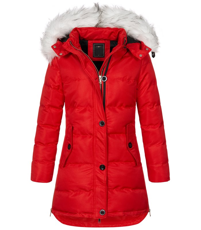 Damen Winter Jacke mit Kunstfellkragen D-452 