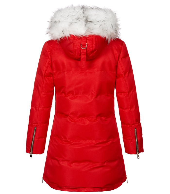 Damen Winter Jacke mit Kunstfellkragen D-452 