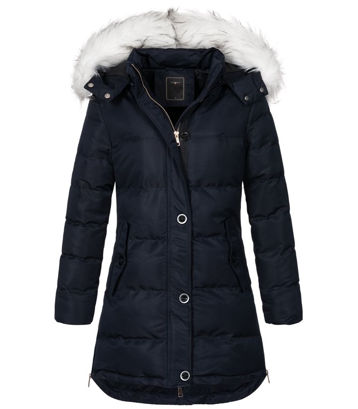Damen Winter Jacke mit Kunstfellkragen D-452 