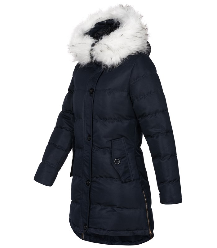 Damen Winter Jacke mit Kunstfellkragen D-452 