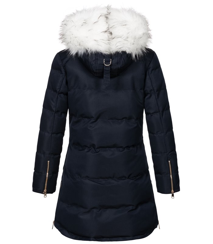 Damen Winter Jacke mit Kunstfellkragen D-452 