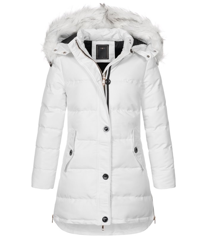 Damen Winter Jacke mit Kunstfellkragen D-452 