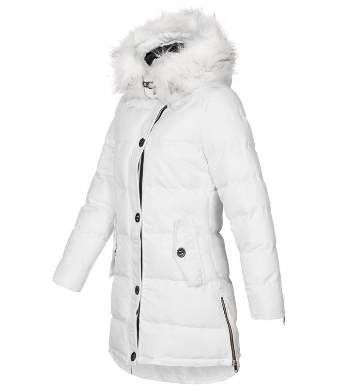 Damen Winter Jacke mit Kunstfellkragen D-452 