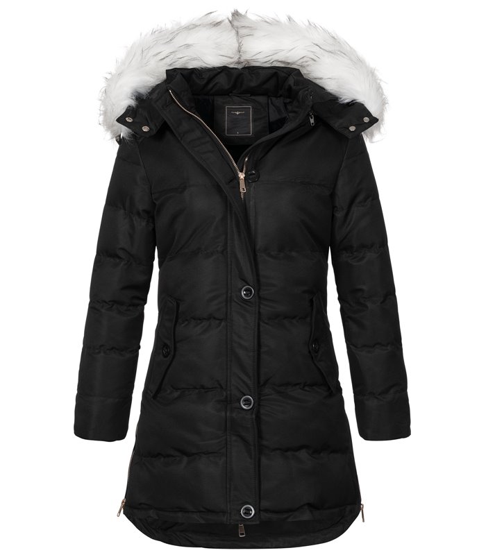 Damen Winter Jacke mit Kunstfellkragen D-452 