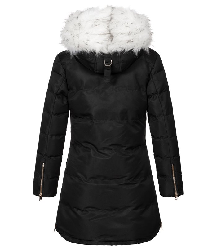 Damen Winter Jacke mit Kunstfellkragen D-452 