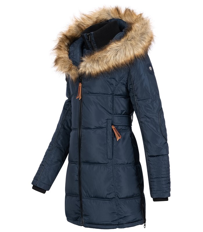 Geographical Norway Damen Winter Mantel mit Kunstfellkragen D-454 