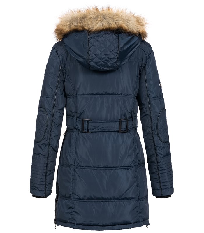 Geographical Norway Damen Winter Mantel mit Kunstfellkragen D-454 