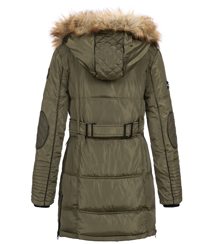 Geographical Norway Damen Winter Mantel mit Kunstfellkragen D-454 