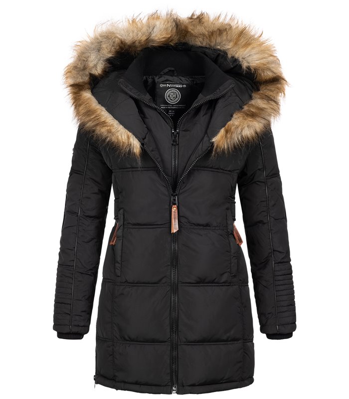Geographical Norway Damen Winter Mantel mit Kunstfellkragen D-454 