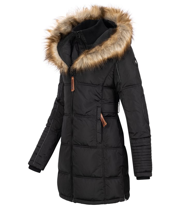 Geographical Norway Damen Winter Mantel mit Kunstfellkragen D-454 