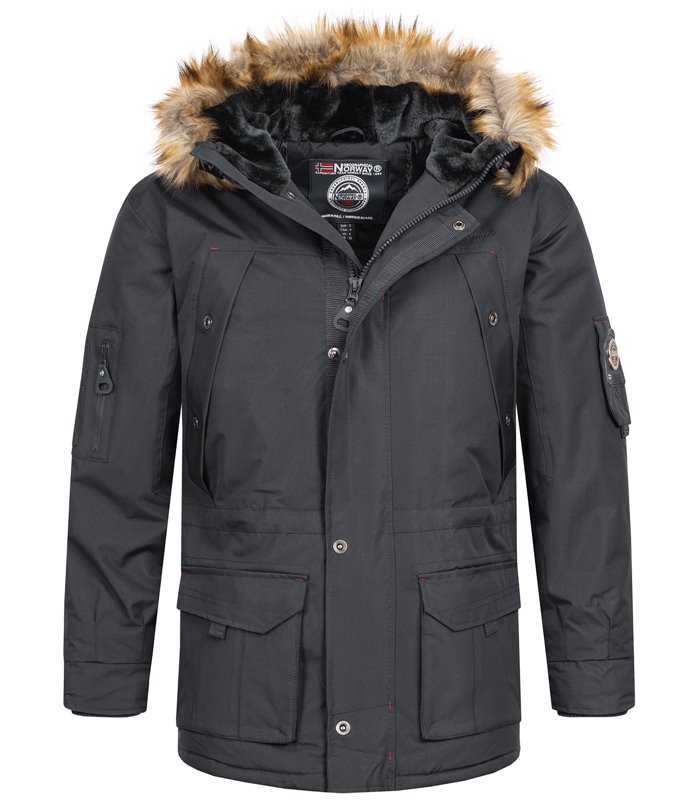 Geographical Norway Herren Winter Jacke Parak mit Kunstfell H-229