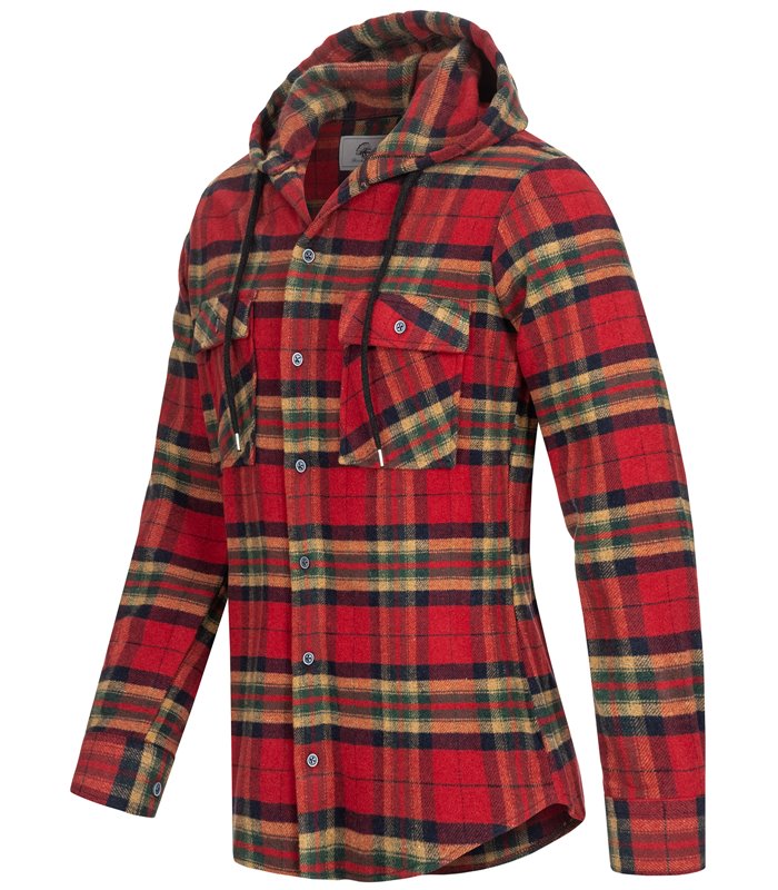 Rock Creek Herren Flanellhemd mit Kapuze H-257 