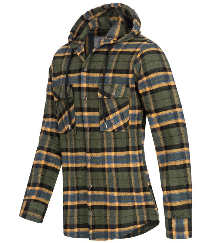 Rock Creek Herren Flanellhemd mit Kapuze H-257 