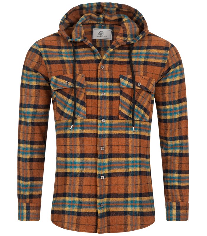Rock Creek Herren Flanellhemd mit Kapuze H-257 
