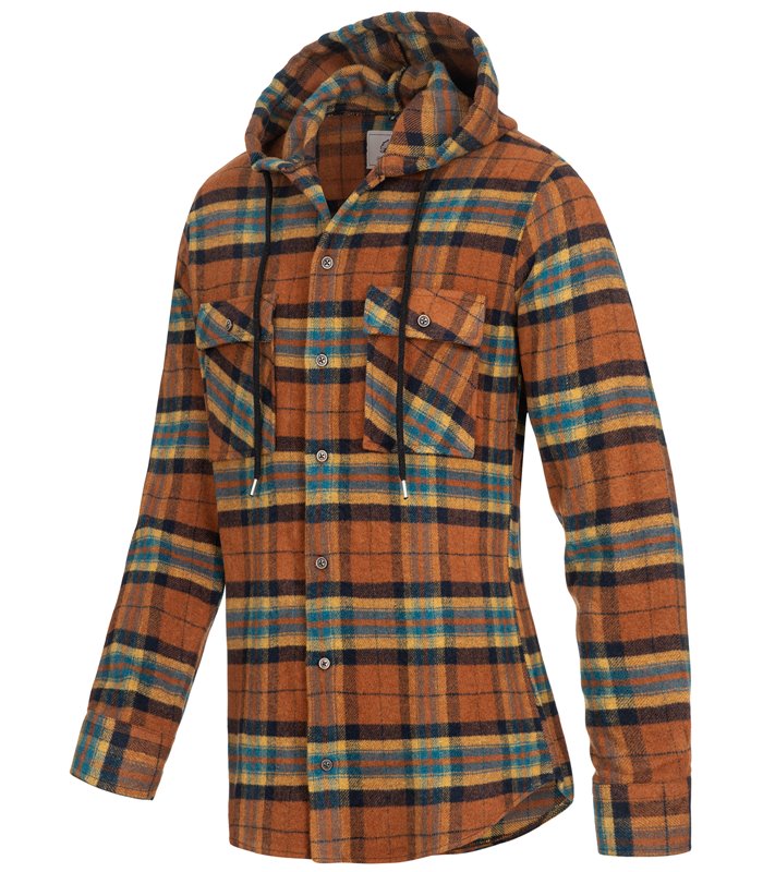Rock Creek Herren Flanellhemd mit Kapuze H-257 