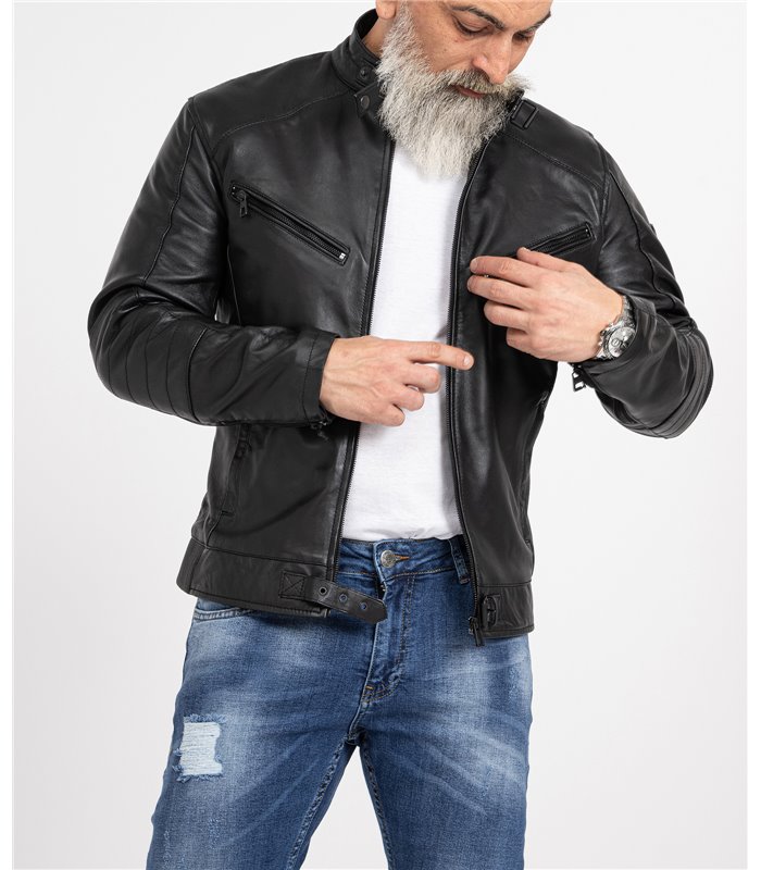 Rock Creek Herren Lederjacke Biker-Style H-256