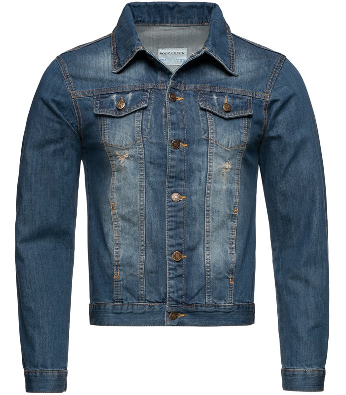 Rock Creek Herren Jeansjacke Classic-Style Blau RC-2210