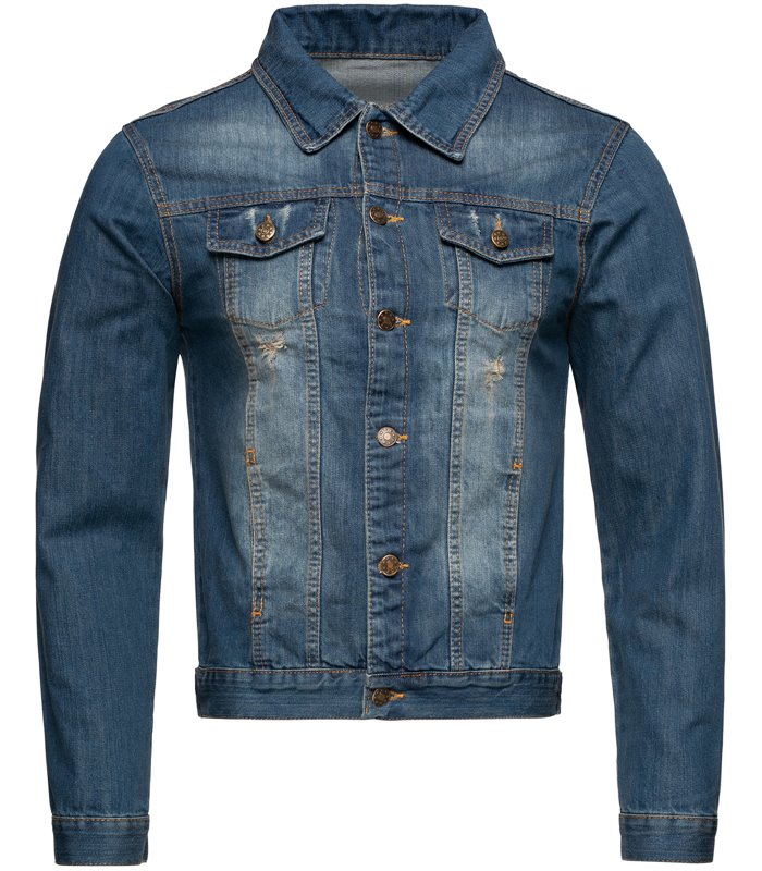 Rock Creek Herren Jeansjacke Classic-Style Blau RC-2210