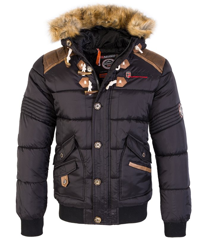 Geographical Norway Herren Winter Jacke Kunstfellkragen H-216