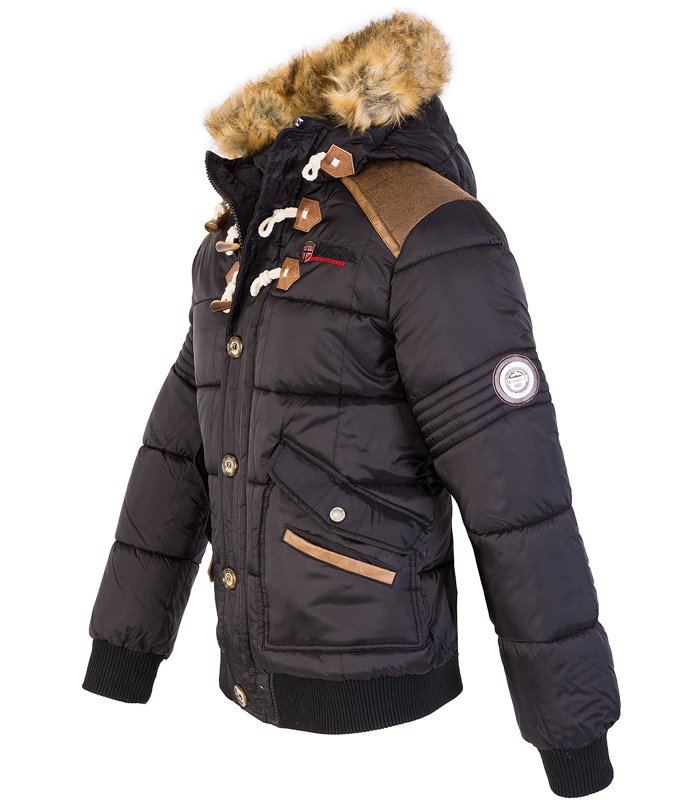 Geographical Norway Herren Winter Jacke Kunstfellkragen H-216