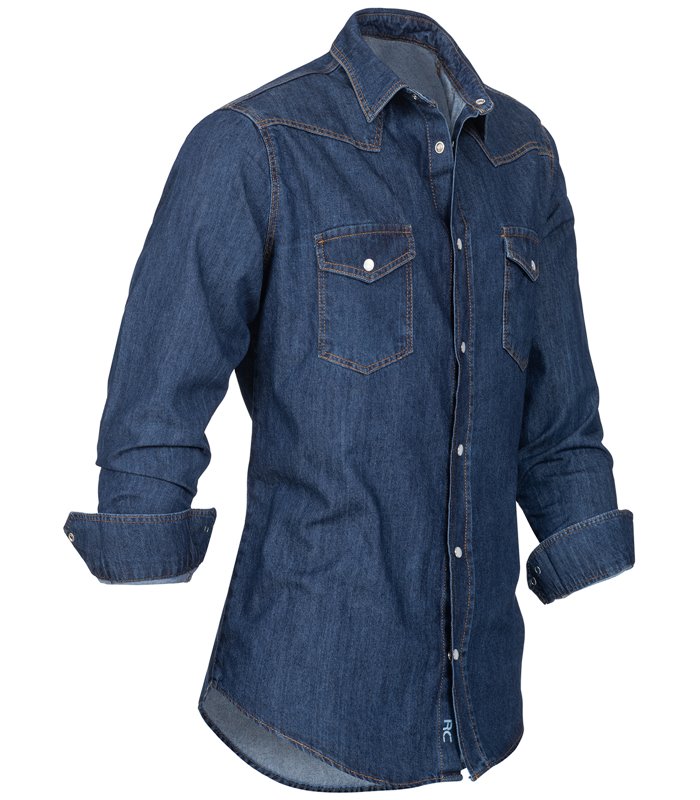 Rock Creek Herren Jeanshemd Kentkragen Blau H-270