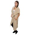 Damen Mantel Blogger Wasserfall Kragen Übergangs Jacke mit Gürtel One Size D-58