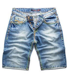 Herren Bermuda Shorts Hose Denim dicke Nähte Sommerhose 