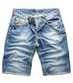 Herren Bermuda Shorts Hose Denim dicke Nähte Sommerhose 