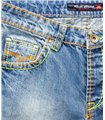 Herren Bermuda Shorts Hose Denim dicke Nähte Sommerhose 